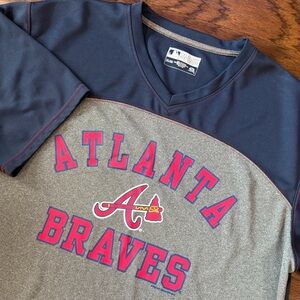 True Fan Genuine Merchandise Atlanta Braves Shirt Men 2XL MLB Baseball Blue/Gray